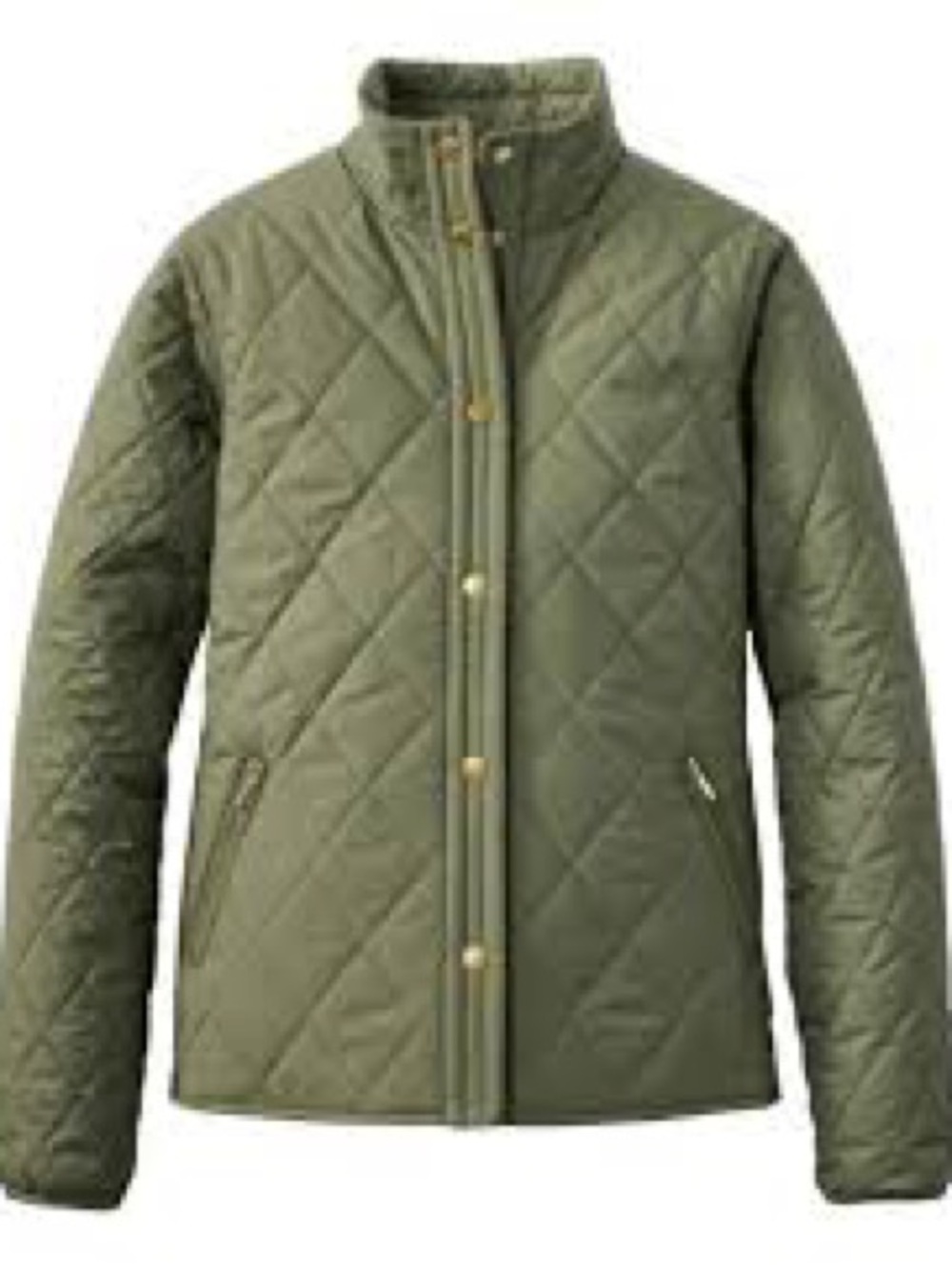 L.L. Bean Bean’s Cozy Quilted Olive Green Puffer Jacket- L